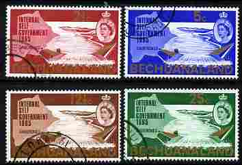 Bechuanaland 1965 New Constitution (Dam & Map) set of 4 the 2.5c with inverted watermark all fine cds used, SG 186-89