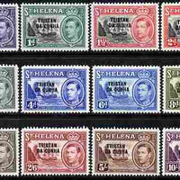 Tristan da Cunha 1952 KG6 overprint definitive set complete 12 values 1/2d to 10s unmounted mint SG 1-12