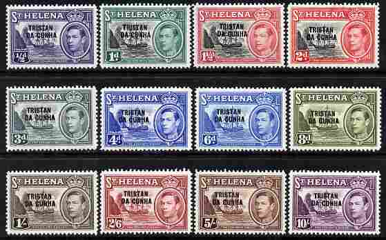 Tristan da Cunha 1952 KG6 overprint definitive set complete 12 values 1/2d to 10s unmounted mint SG 1-12