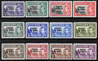 Tristan da Cunha 1952 KG6 overprint definitive set complete 12 values 1/2d to 10s unmounted mint SG 1-12