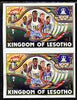 Lesotho 1984 Los Angeles Olympic Games 1m (Running) imperf proof pair from the uncut proof sheet unmounted mint as SG 594 slight wrinkles