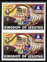Lesotho 1984 Los Angeles Olympic Games 10s (Torch Bearer) imperf proof pair from the uncut proof sheet unmounted mint as SG 590