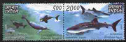 India 2009 Sharks & Dolphins perf set of 2 in se-tenant pair unmounted mint