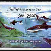 India 2009 Sharks & Dolphins perf m/sheet unmounted mint