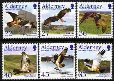 Guernsey - Alderney 2002 Migrating Birds (1st series) Raptors perf set of 6 unmounted mint SG A185-90