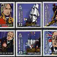 Guernsey - Alderney 2005 Bicentenary of Battle of Trafalgar perf set of 6 unmounted mint SG A253-58