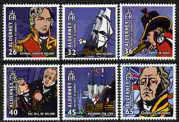 Guernsey - Alderney 2005 Bicentenary of Battle of Trafalgar perf set of 6 unmounted mint SG A253-58
