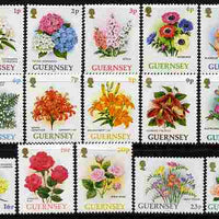 Guernsey 1992-97 Flowers definitive set of 15 values 1p to 24p unmounted mint SG 562-75