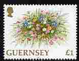 Guernsey 1992-97 Flowers definitive £1 Floral Arrangement (1992 imprint date) unmounted mint SG 581