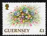 Guernsey 1992-97 Flowers definitive £1 Floral Arrangement (1994 imprint date) unmounted mint ex SG MS 644
