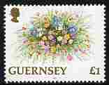 Guernsey 1992-97 Flowers definitive £1 Floral Arrangement (1995 imprint date) unmounted mint ex SG MS 681