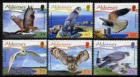Guernsey - Alderney 2008 Resident Birds (3rd series) Raptors perf set of 6 unmounted mint SG A336-41
