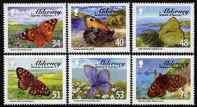 Guernsey - Alderney 2008 Butterflies perf set of 6 unmounted mint SG A329-34