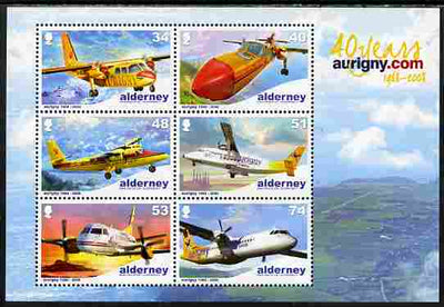Guernsey - Alderney 2008 40th Anniversary of Aurigny Air Services perf m/sheet unmounted mint SG MS A355