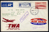 Israel 1956 TWA First flight reg illustrated cover to New York with various backstamps, Flight TW 911
