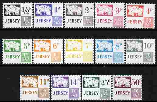 Jersey 1971-75 Postage Due set of 14 complete unmounted mint, SG D7-20