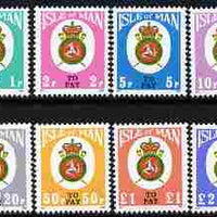 Isle of Man 1982 Postage Due Post Office Badge complete set of 8 unmounted mint, SG D17-24
