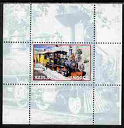 Angola 2001 Walt Disney Railraod #01 individual perf sheet with country name & value in white, background in blue, unmounted mint