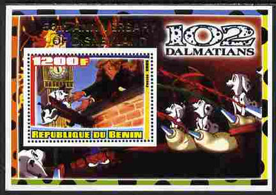 Benin 2005 Disney's 102 Dalmations #2 perf m/sheet overprinted 50th Anniversary of Disneyland in gold unmounted mint. Note this item is privately produced and is offered purely on its thematic appeal
