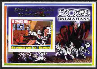 Benin 2005 Disney's 102 Dalmations #3 imperf m/sheet overprinted 50th Anniversary of Disneyland in gold unmounted mint. Note this item is privately produced and is offered purely on its thematic appeal