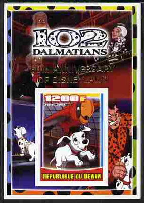 Benin 2005 Disney's 102 Dalmations #4 imperf m/sheet overprinted 50th Anniversary of Disneyland in gold unmounted mint. Note this item is privately produced and is offered purely on its thematic appeal