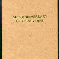 Benin 2005 imperf proof of 50th Anniversary of Disneyland overprint in gold on ungummed brown paper. Note this item is privately produced and is offered purely on its thematic appeal, it has no postal validity