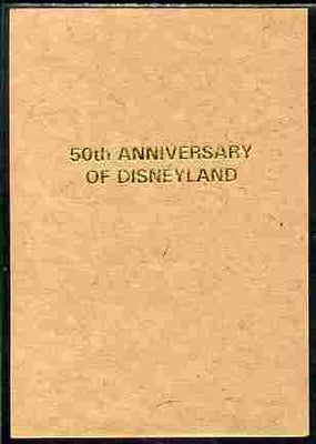 Benin 2005 imperf proof of 50th Anniversary of Disneyland overprint in gold on ungummed brown paper. Note this item is privately produced and is offered purely on its thematic appeal, it has no postal validity