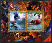 Benin 2007 Beijing Olympic Games #25 - Swimming perf s/sheet containing 2 values (Disney characters in background) unmounted mint. Note this item is privately produced and is offered purely on its thematic appeal