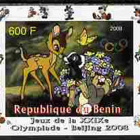 Benin 2008 Beijing Olympics - Disney Characters - Bambi - individual imperf deluxe sheet unmounted mint. Note this item is privately produced and is offered purely on its thematic appeal