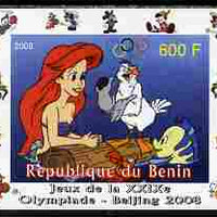 Benin 2008 Beijing Olympics - Disney Characters - The Little Memaid - individual imperf deluxe sheet unmounted mint. Note this item is privately produced and is offered purely on its thematic appeal