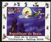 Benin 2008 Beijing Olympics - Disney Characters - Scenes from Peter Pan #1 - individual imperf deluxe sheet unmounted mint. Note this item is privately produced and is offered purely on its thematic appeal