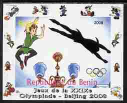 Benin 2008 Beijing Olympics - Disney Characters - Scenes from Peter Pan #3 - individual imperf deluxe sheet unmounted mint. Note this item is privately produced and is offered purely on its thematic appeal