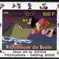 Benin 2008 Beijing Olympics - Disney Characters - Scenes from Peter Pan #4 - individual imperf deluxe sheet unmounted mint. Note this item is privately produced and is offered purely on its thematic appeal