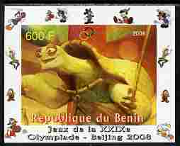 Benin 2008 Beijing Olympics - Disney Characters - Scenes from Kung Fu Panda #1 - individual imperf deluxe sheet unmounted mint. Note this item is privately produced and is offered purely on its thematic appeal