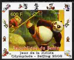 Benin 2008 Beijing Olympics - Disney Characters - Scenes from Kung Fu Panda #2 - individual imperf deluxe sheet unmounted mint. Note this item is privately produced and is offered purely on its thematic appeal