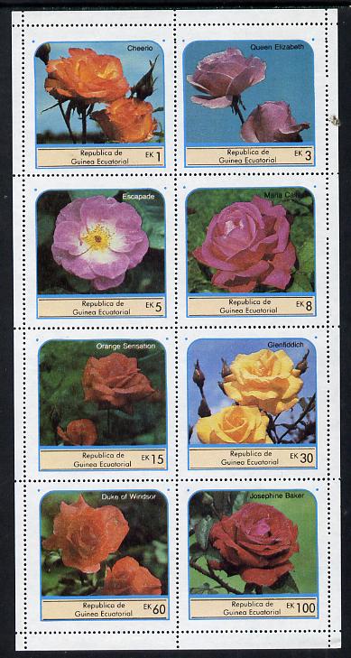 Equatorial Guinea 1976 Roses set of 8 unmounted mint (Mi 972-79A)