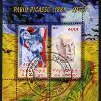 Congo 2010 Pablo Picasso perf sheetlet containing 2 values fine cto used