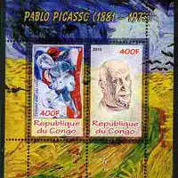 Congo 2010 Pablo Picasso perf sheetlet containing 2 values unmounted mint