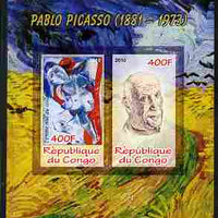 Congo 2010 Pablo Picasso imperf sheetlet containing 2 values unmounted mint