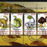 Congo 2010 Dinosaurs #01 perf sheetlet containing 4 values fine cto used