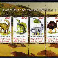 Congo 2010 Dinosaurs #01 perf sheetlet containing 4 values unmounted mint