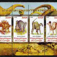 Congo 2010 Dinosaurs #02 perf sheetlet containing 4 values unmounted mint