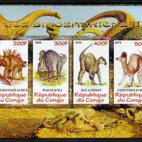 Congo 2010 Dinosaurs #02 imperf sheetlet containing 4 values unmounted mint