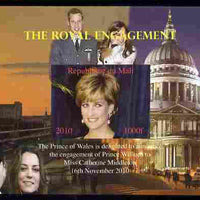 Mali 2010 Royal Engagement (William & Kate) #02 imperf s/sheet unmounted mint. Note this item is privately produced and is offered purely on its thematic appeal,