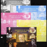 Mali 2010 Influences of the 20th Century #02 (Churchill, Diana, Disney, JFK & The Pope) s/sheet - the set of 5 imperf progressive proofs comprising the 4 individual colours plus all 4-colour composite, unmounted mint
