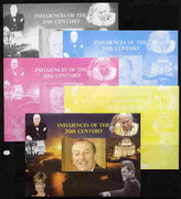 Mali 2010 Influences of the 20th Century #02 (Churchill, Diana, Disney, JFK & The Pope) s/sheet - the set of 5 imperf progressive proofs comprising the 4 individual colours plus all 4-colour composite, unmounted mint