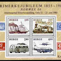 Norway 1980 Norwex '80 Stamp Exhibition perf m/sheet containing 4 values unmounted mint SG MS 862