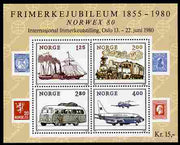 Norway 1980 Norwex '80 Stamp Exhibition perf m/sheet containing 4 values unmounted mint SG MS 862