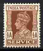 India 1939-42 KG6 Official 1/2a red-brown unmounted mint SG O144