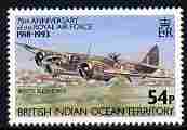 British Indian Ocean Territory 1993 Bristol Blenheim 54p unmounted mint SG 139